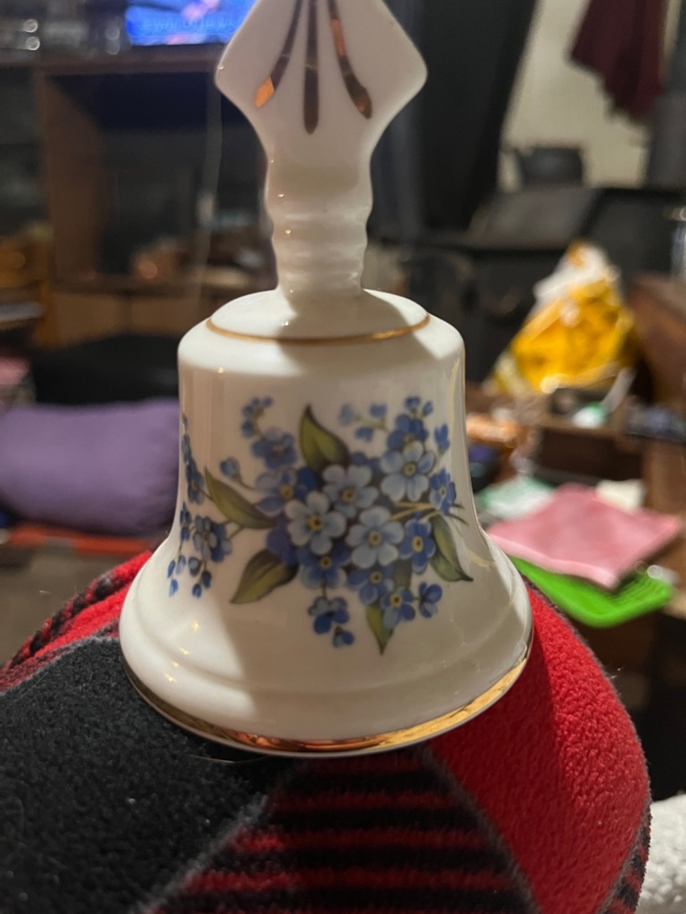 Countess brand,  Floral Porcelain Bell w/Gold Trim. Fine china made in England.